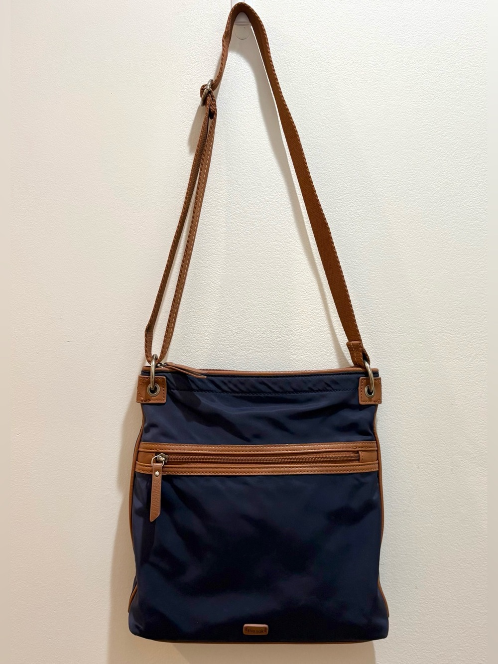 The Sak Esperato Dark Navy Bag Nylon Eco Twill Flat Crossbody Purse